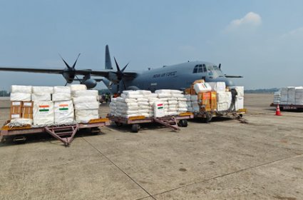 India rushes food items to earthquake hit Myanmar