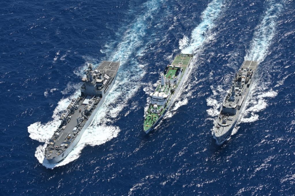 Three training ships from Navy embarks on a long-range deployment