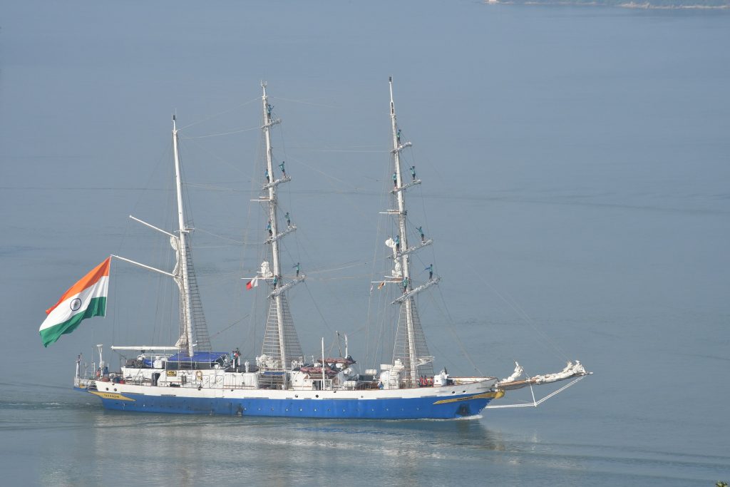 Indian Navy’s sail ship arrives in Trincomalee, SL